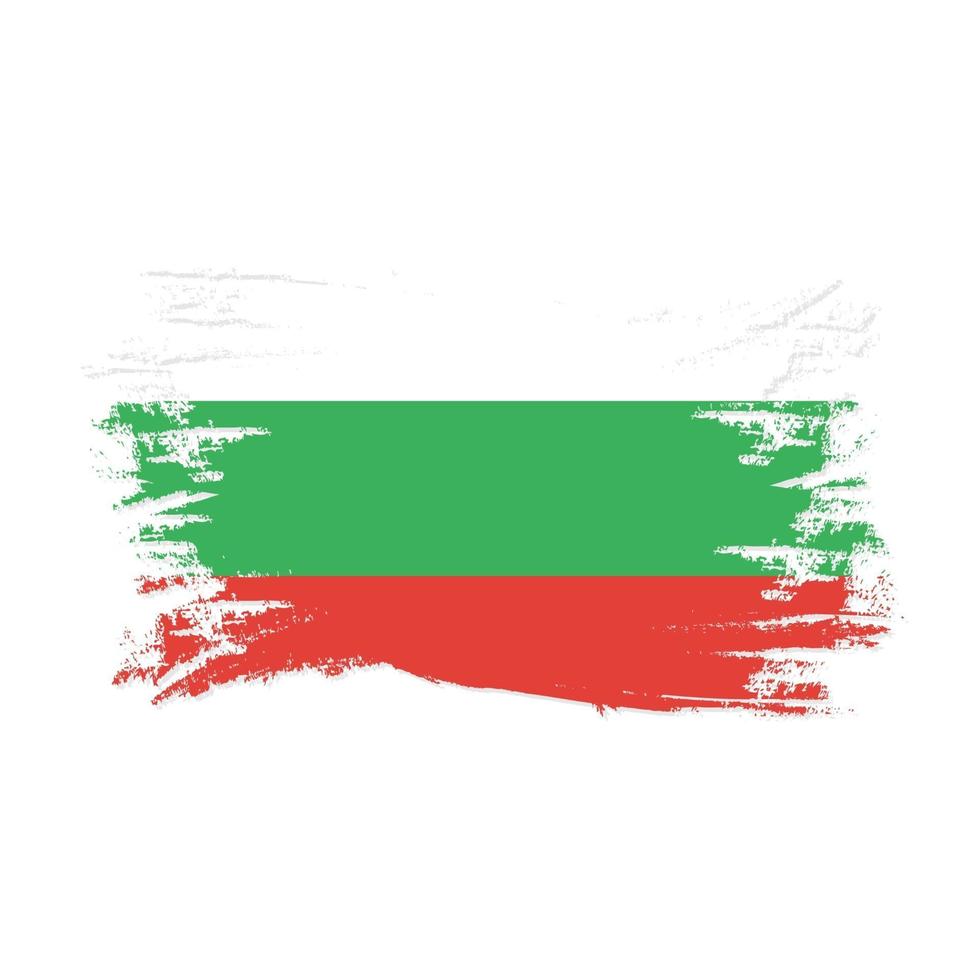 Bandera de bulgaria con ilustración de vector de diseño de estilo de pincel de acuarela