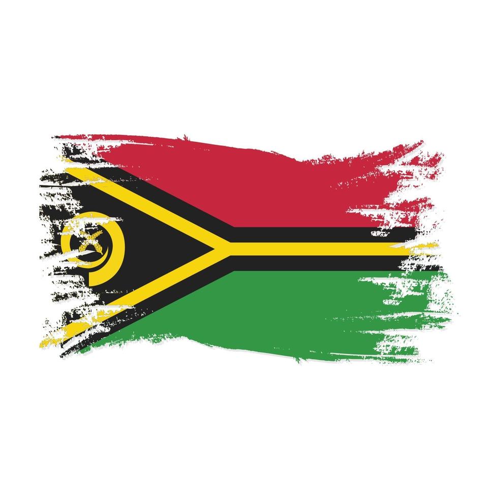 Bandera de Vanuatu con ilustración de vector de diseño de estilo de pincel de acuarela