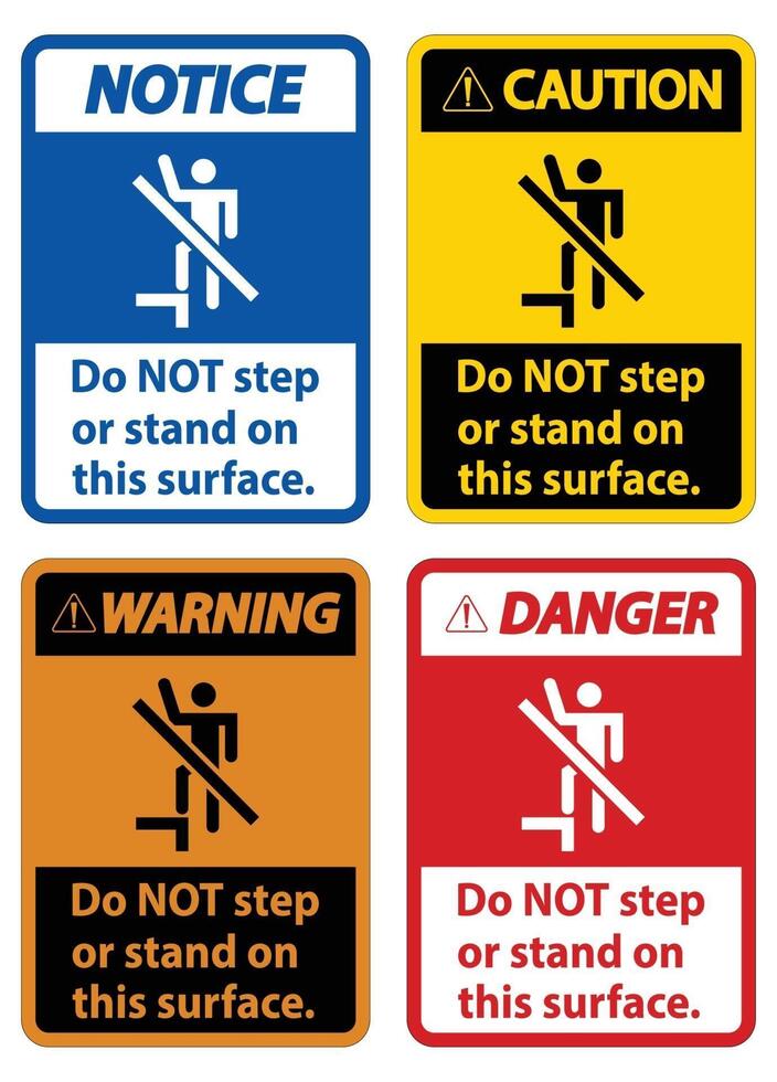 Do NOT step or stand on this surface. vector