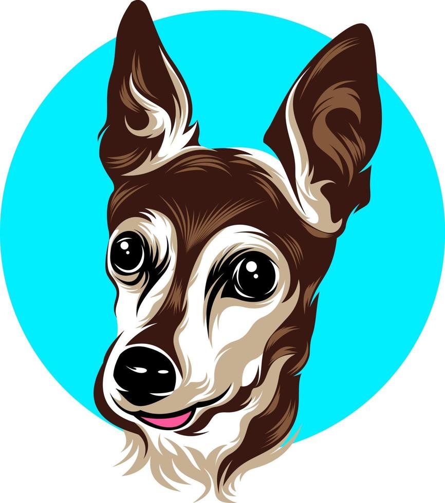 Dog illustration with solid color vector