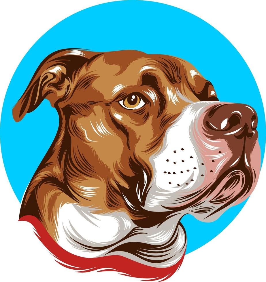 dog illustration with solid color vector