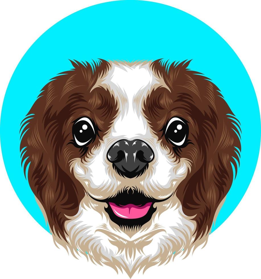 dog illustration with solid color vector