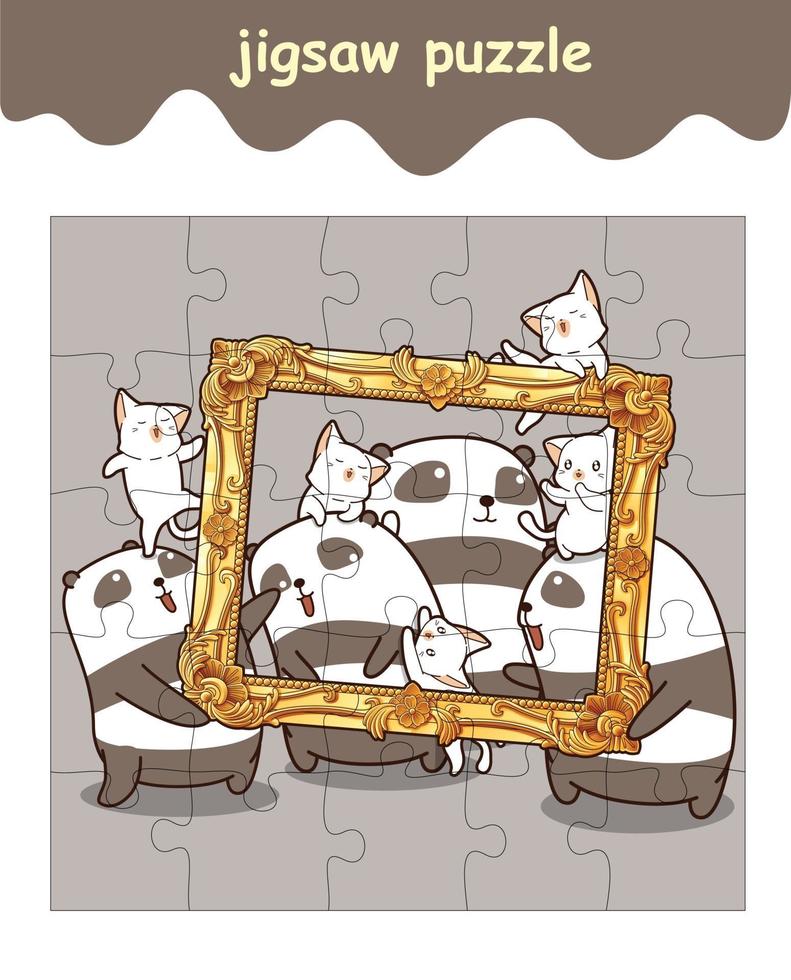 jigsaw puzzle game for kids vector