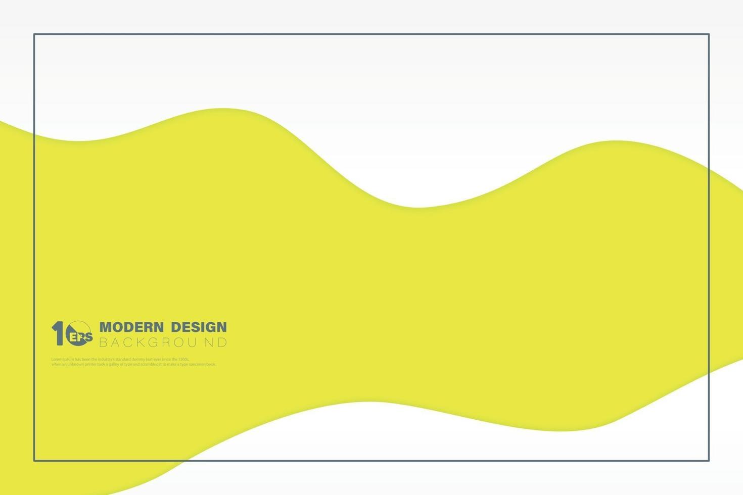 Abstract yellow and white paper cut of minimal design background. vector