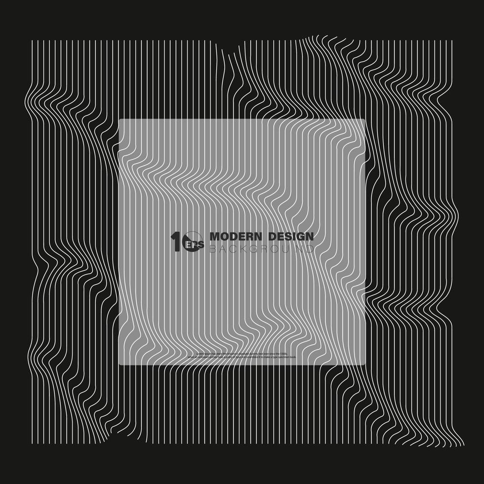 Abstract white mesh lines of pattern design on black background. vector