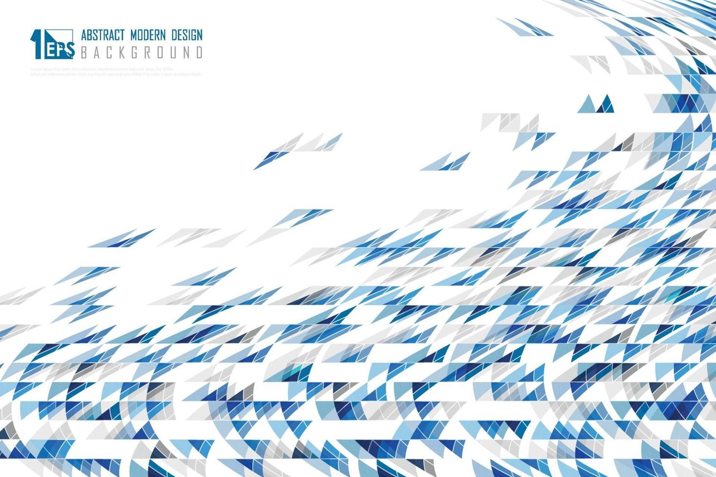 Abstract geometric of blue triangles pattern mesh decorative. vector