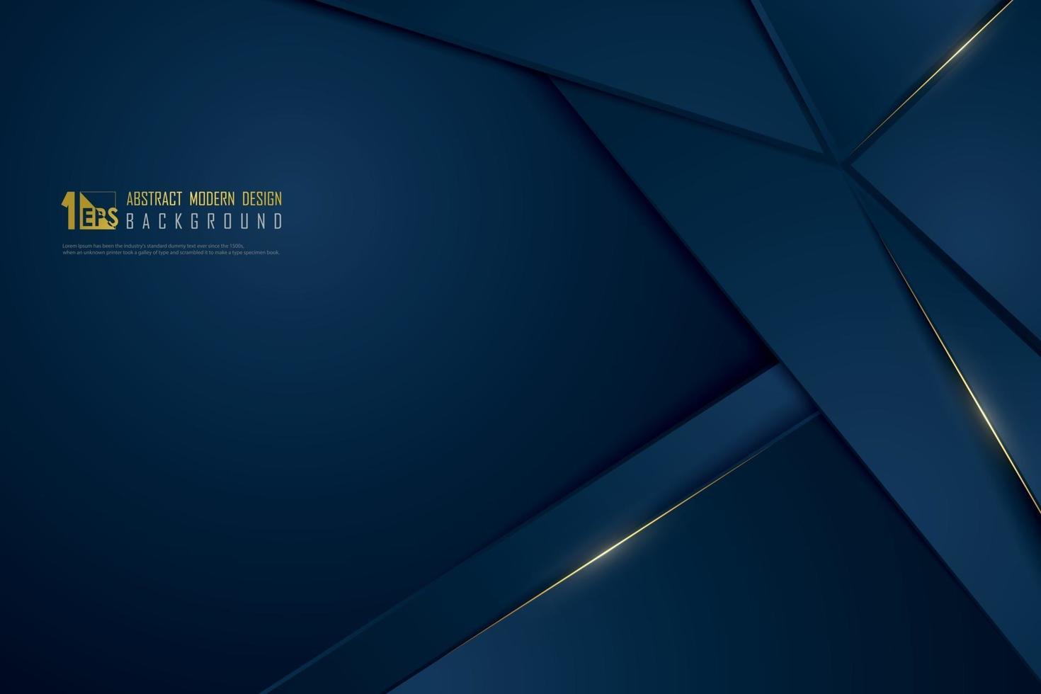 Abstract gradient blue luxury golden line template premium background. vector