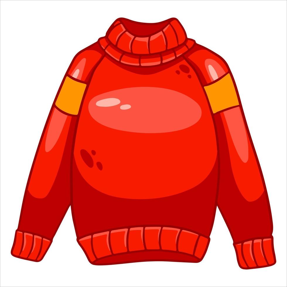 Warm clothing. Cute red sweater for women. Autumn clothes. vector