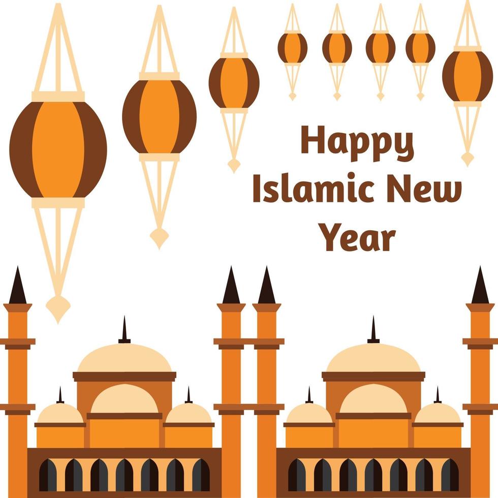 Greeting Islamic New Year 2021 Background Template vector