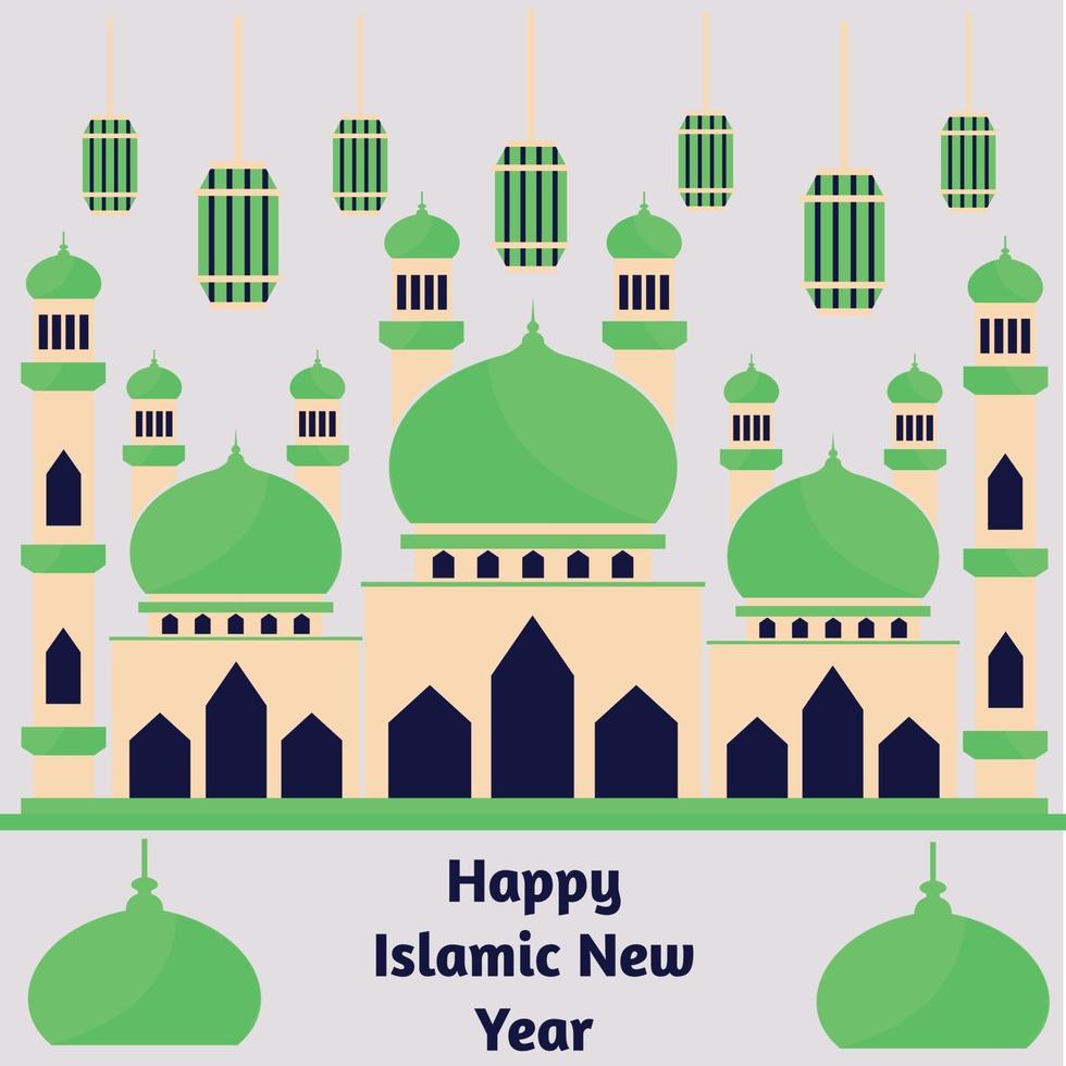 Greeting Islamic New Year 2021 Background Template vector