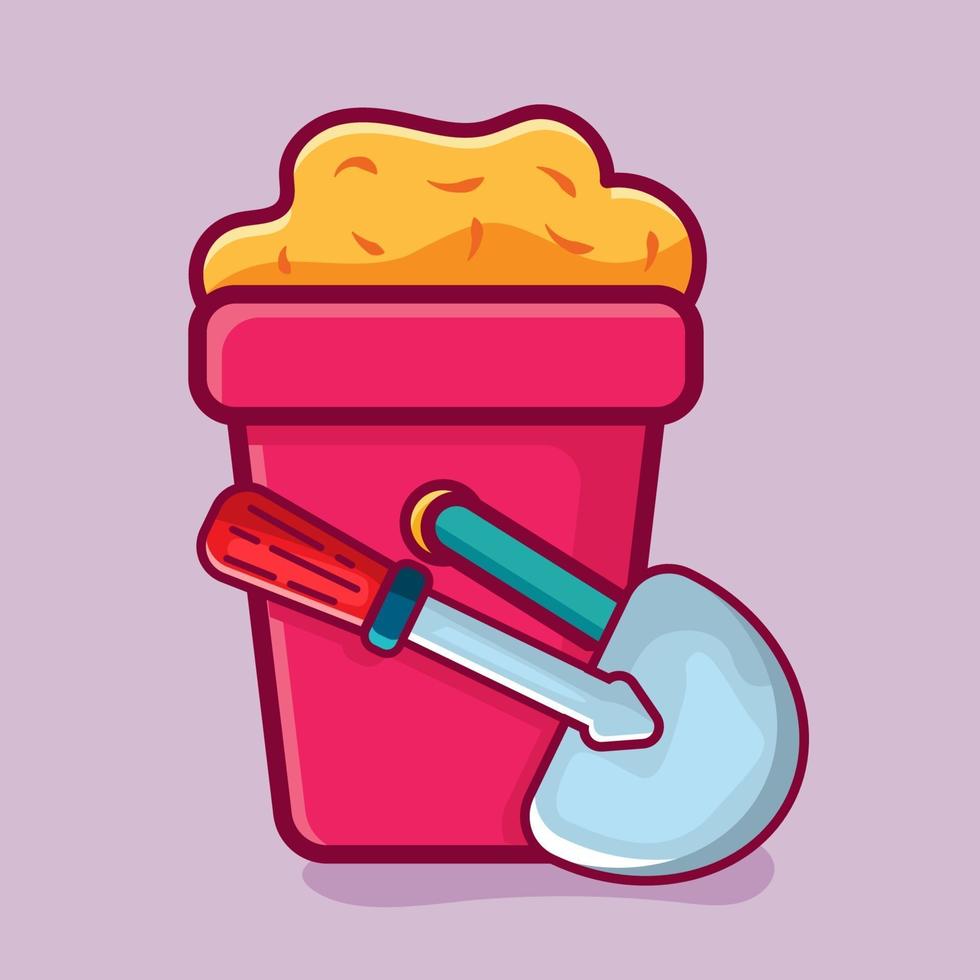 sand bucket isolated cartoon illustration vector