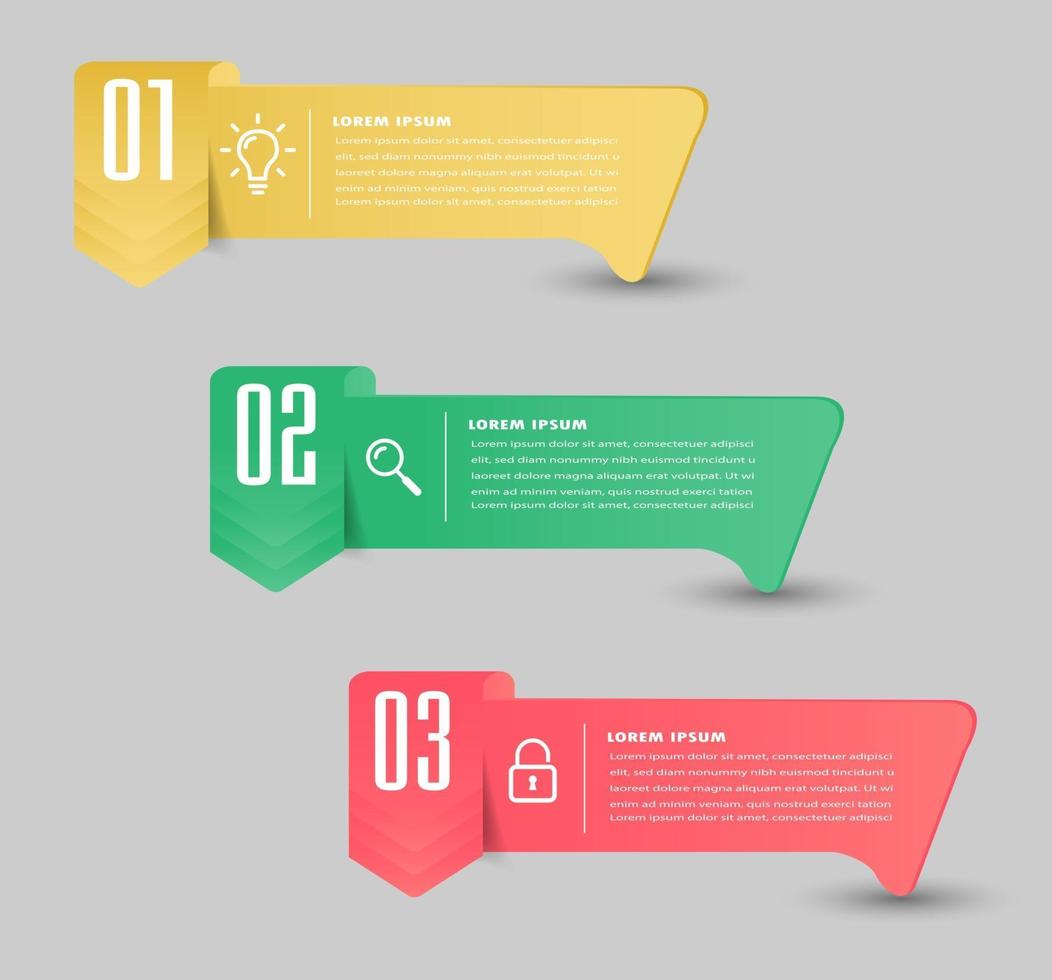 modern text box template, infographics banner vector