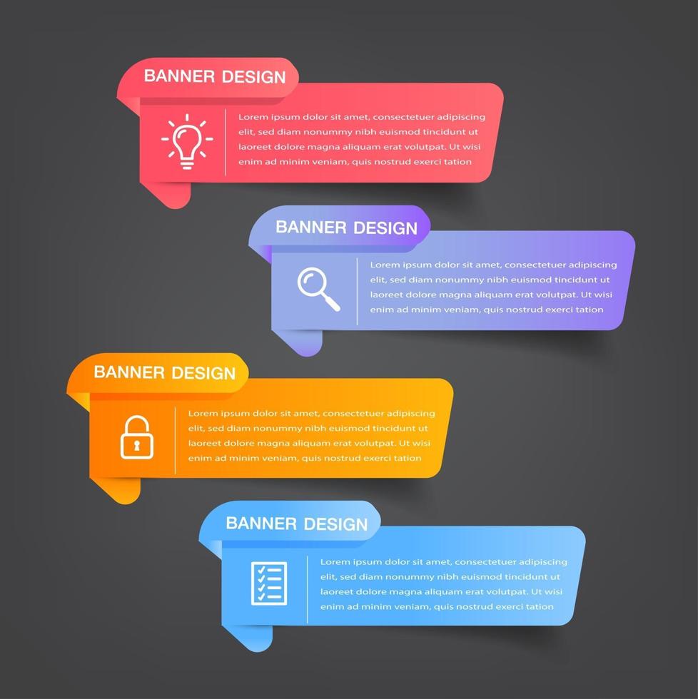 modern text box template, infographics banner vector
