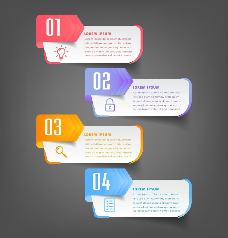 modern text box template, infographics banner vector
