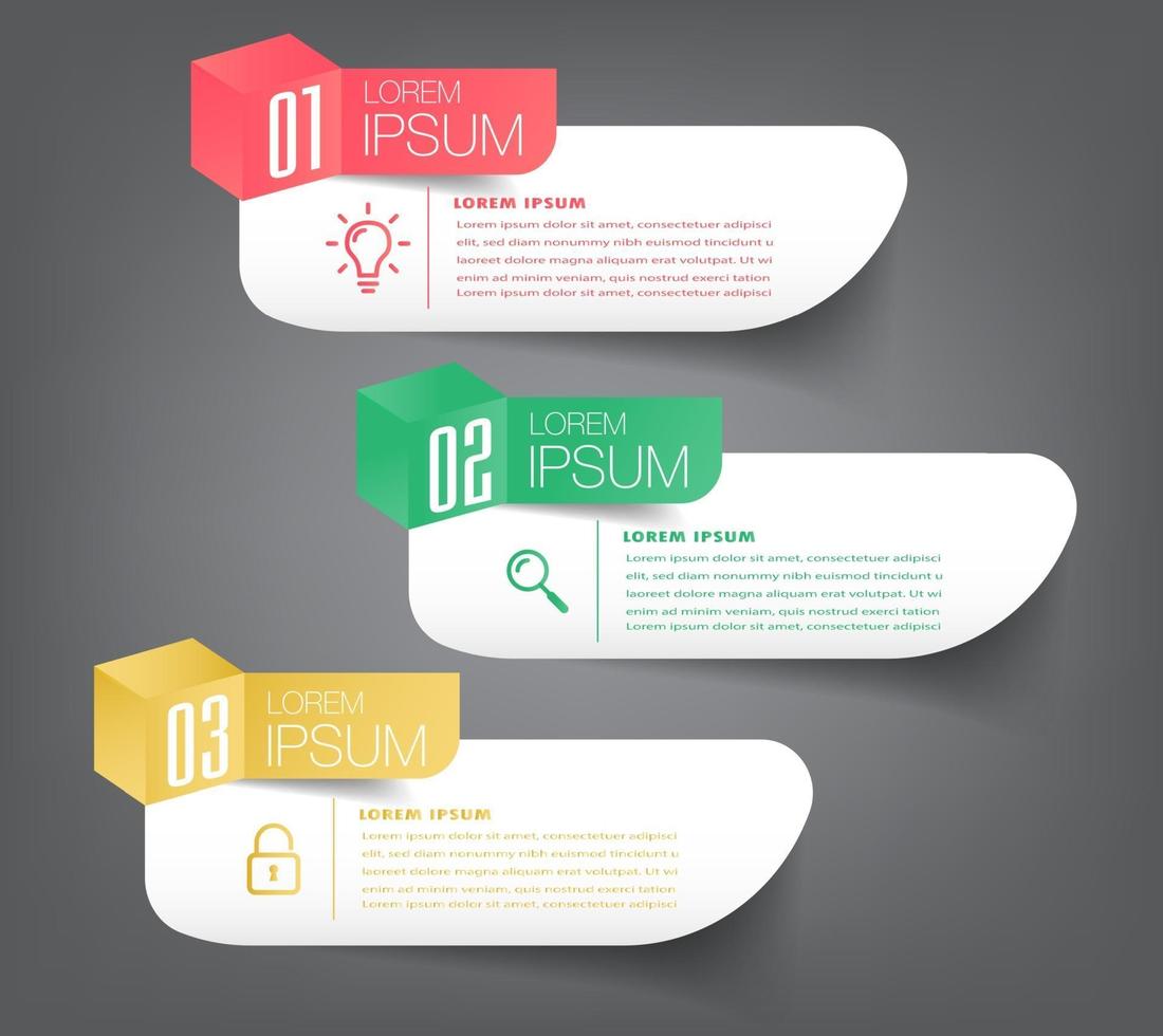 modern text box template, infographics banner vector
