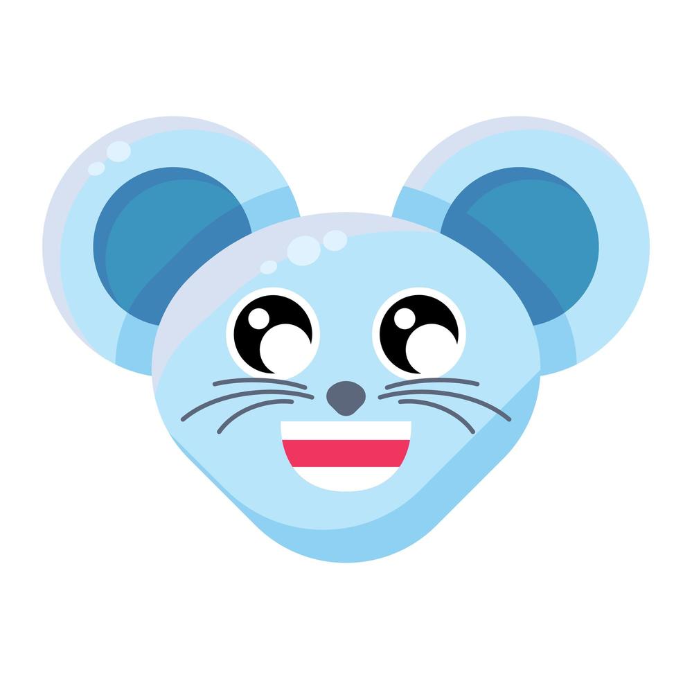 Emoji Cute Funny Animal Mouse Happy Expression vector