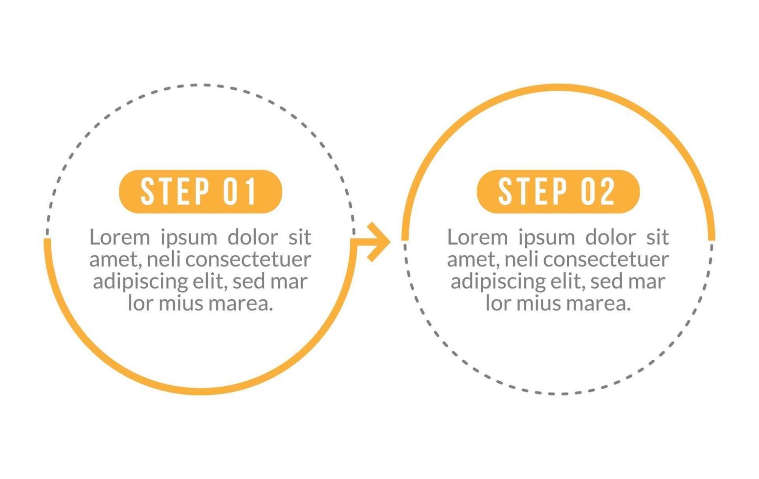 infografía con 2 pasos u opciones vector