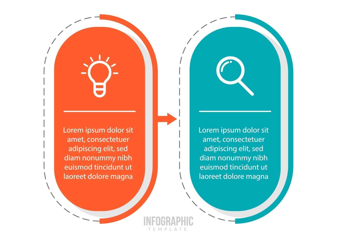 Infographic with 2 Steps or Options vector