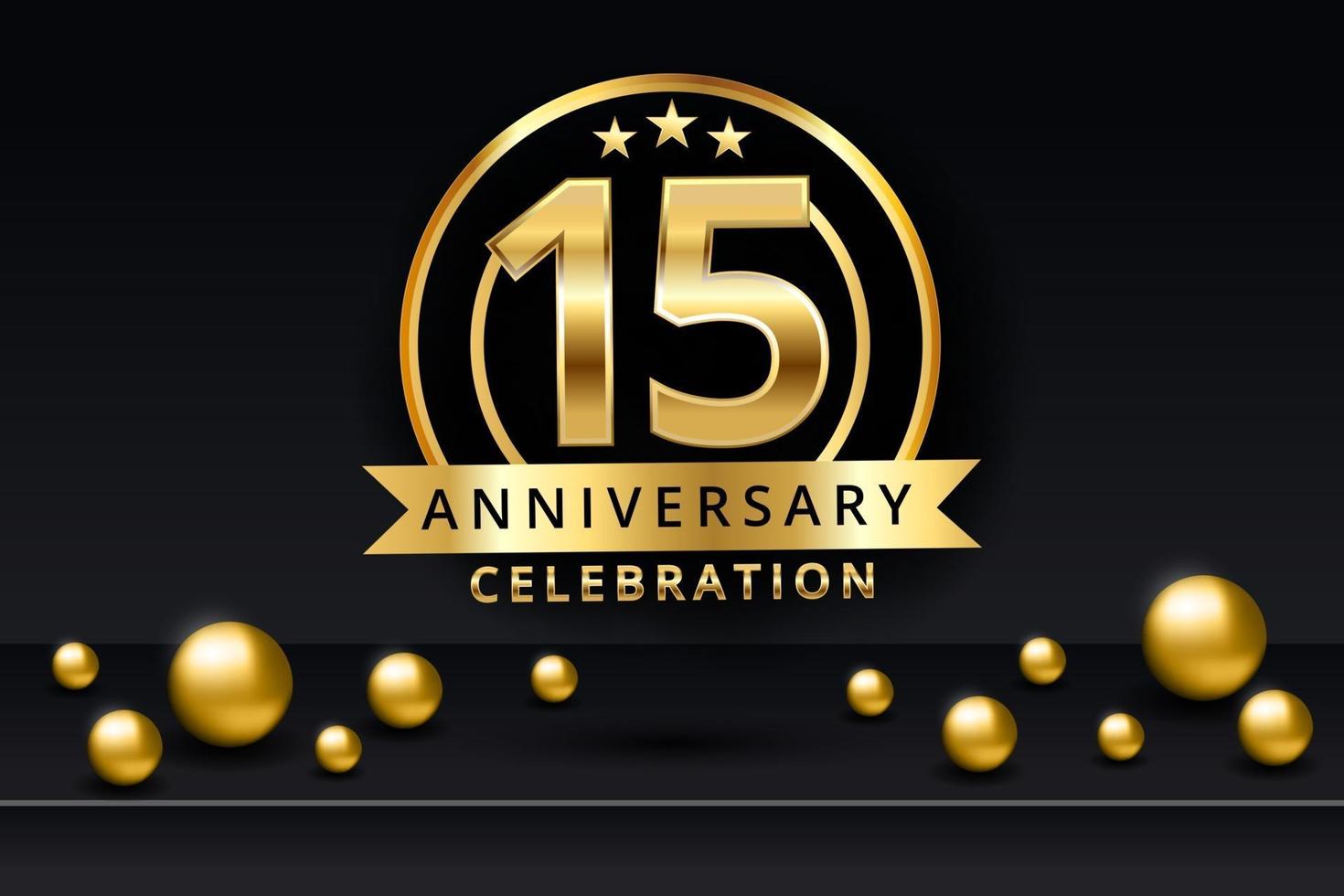 15 years Anniversary vector banner template