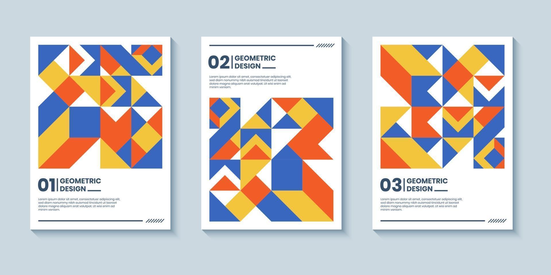 Modern abstract geometric design with colorful style vector