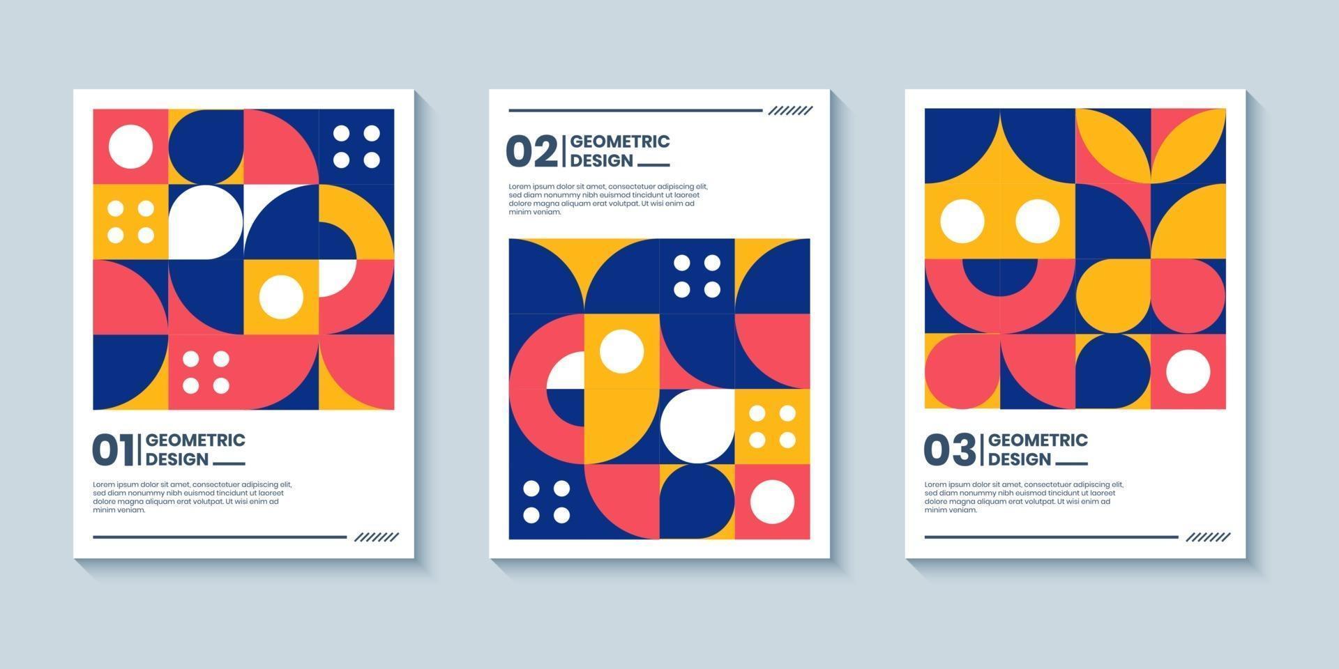 Modern abstract geometric design with colorful style vector