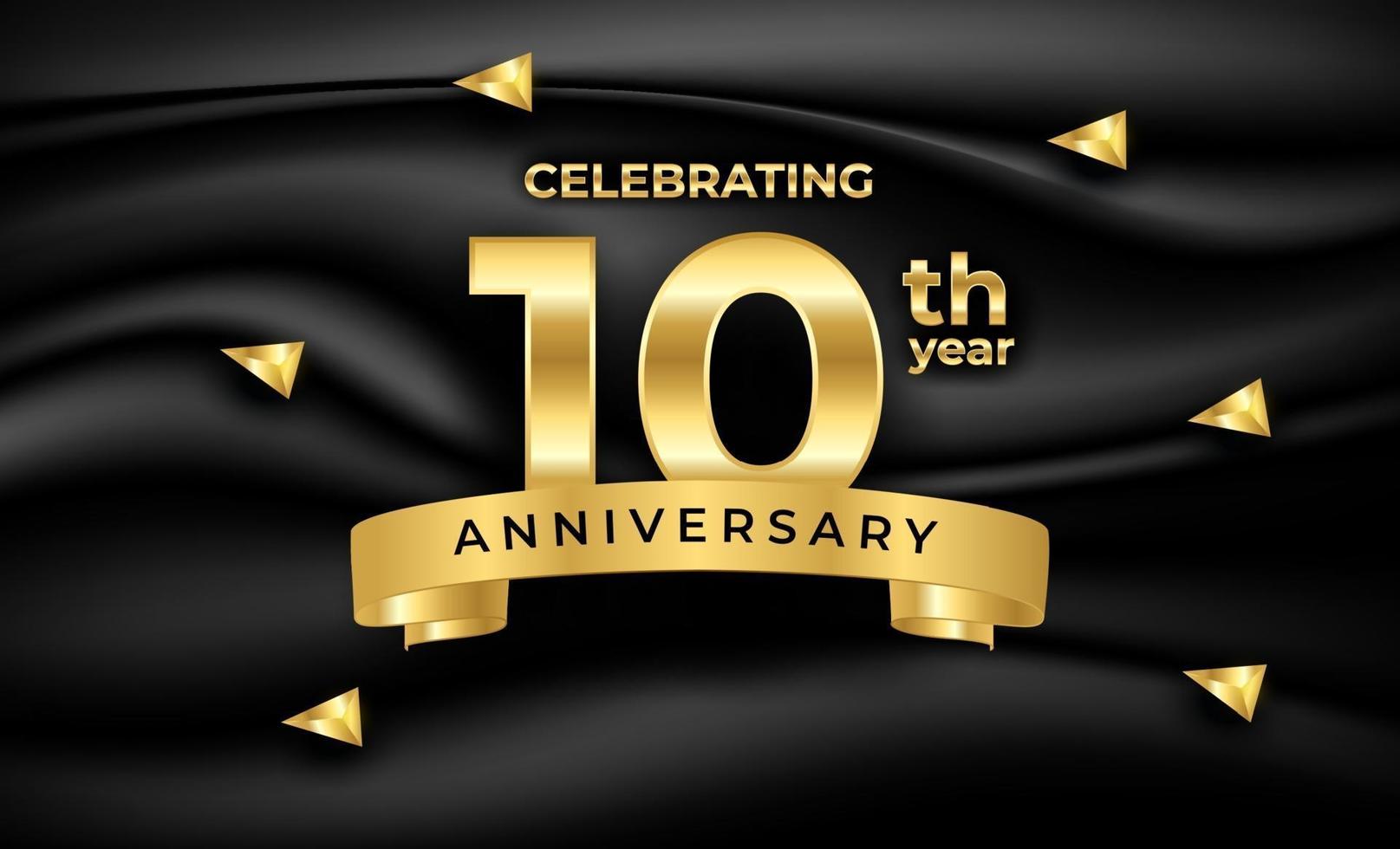 Plantilla de banner de vector de aniversario de 10 años