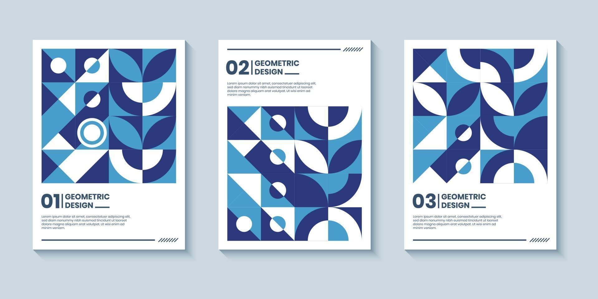 Modern abstract geometric poster covers with classic blue color vector