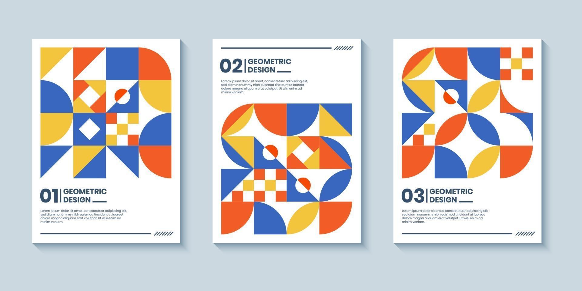 Modern abstract geometric design with colorful style vector