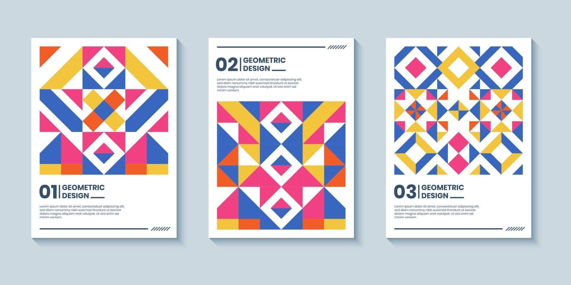 Modern abstract geometric design with colorful style vector