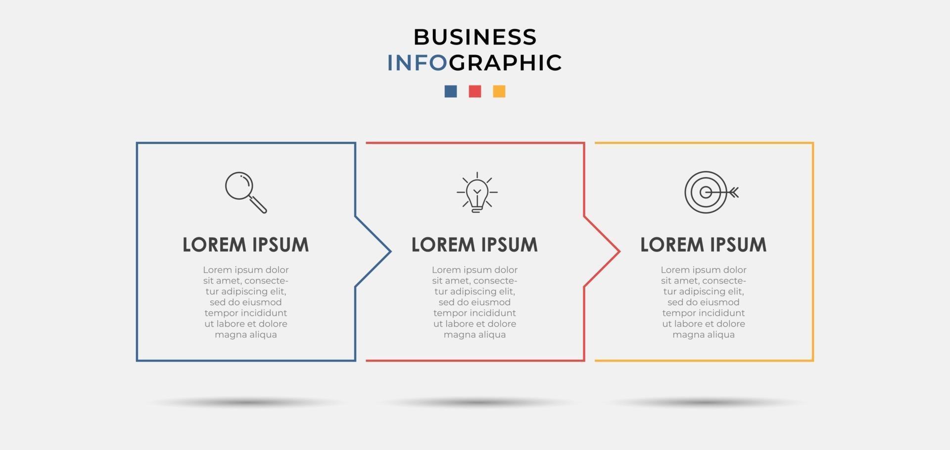 Infographic design business template with icons and 3 options or steps vector