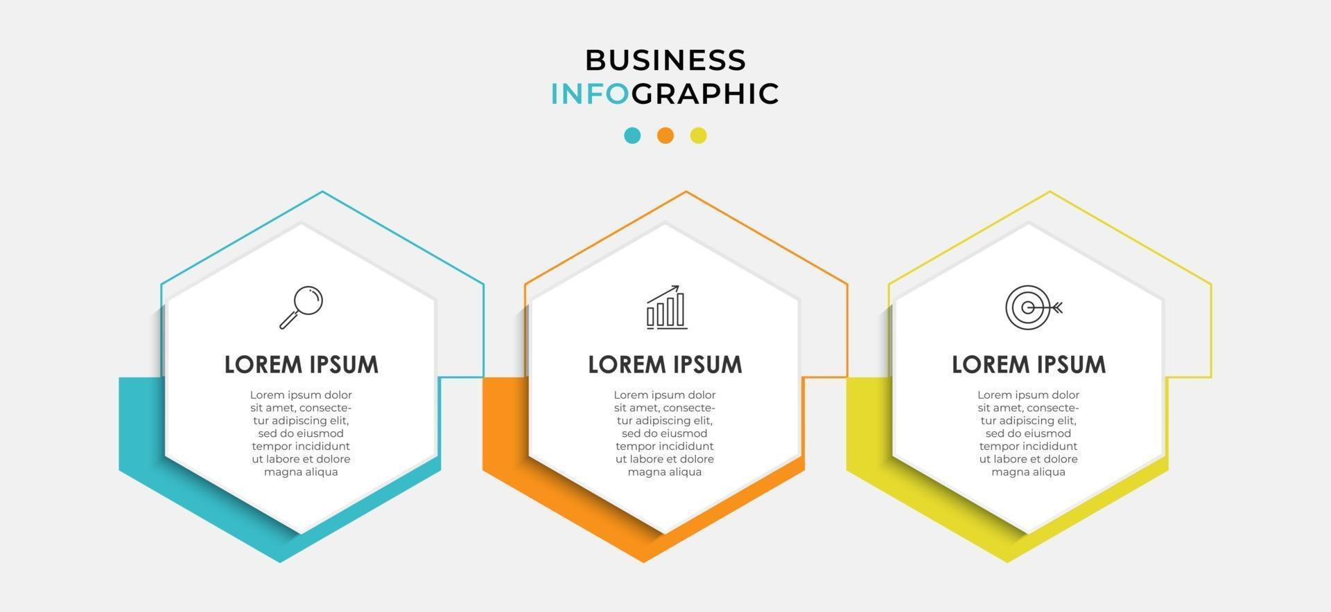 Infographic design business template with icons and 3 options or steps vector