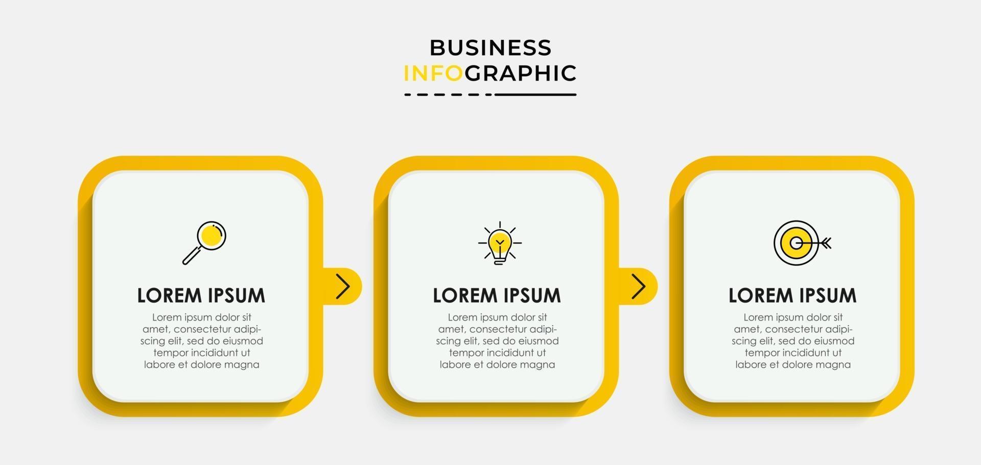 Infographic design business template with icons and 3 options or steps vector