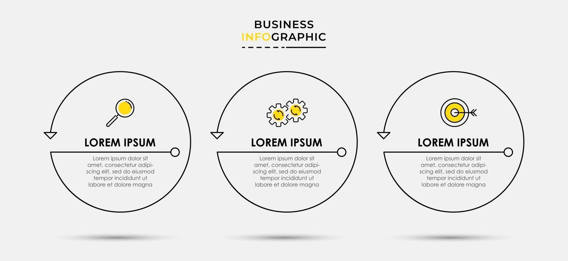Infographic design business template with icons and 3 options or steps vector