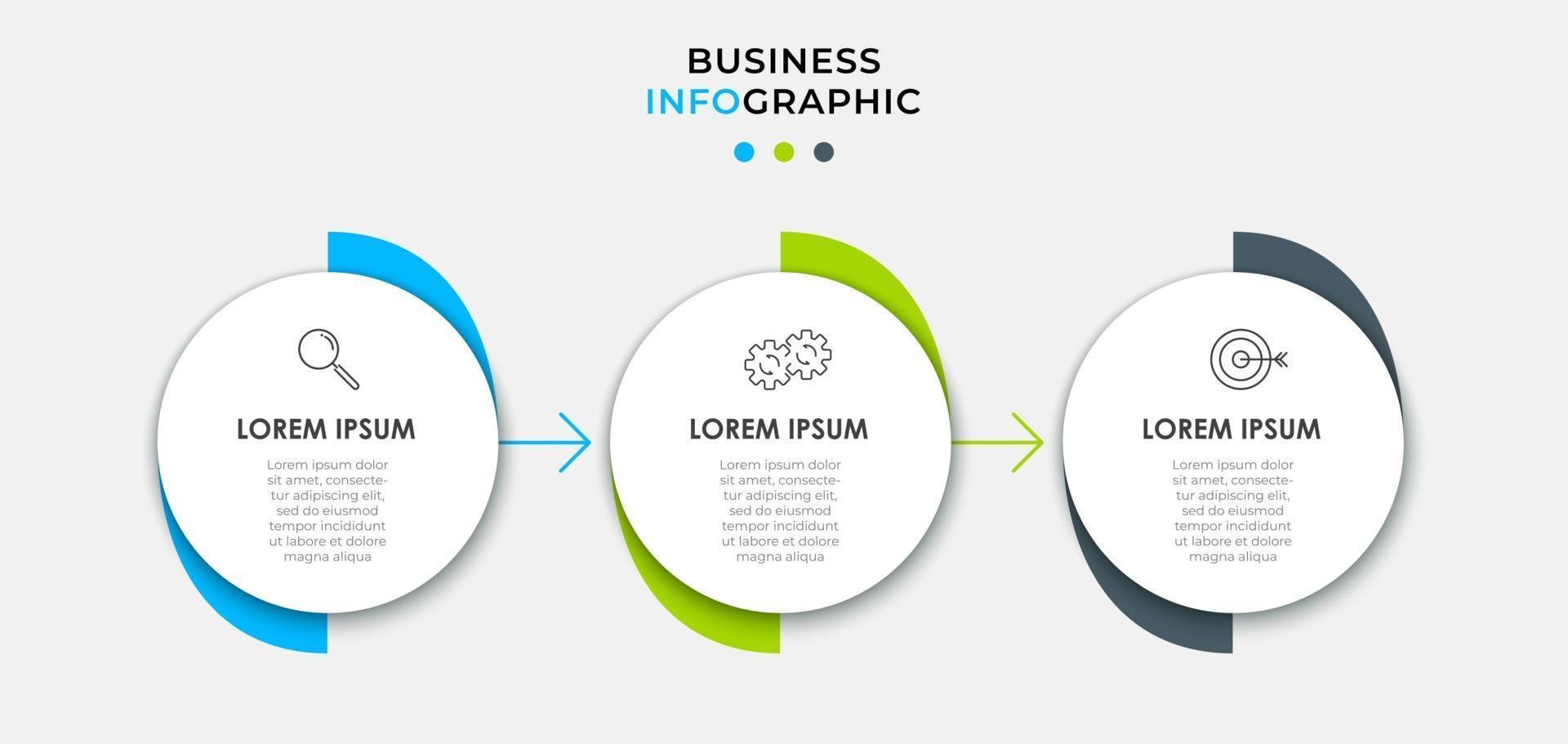 Infographic design business template with icons and 3 options or steps vector