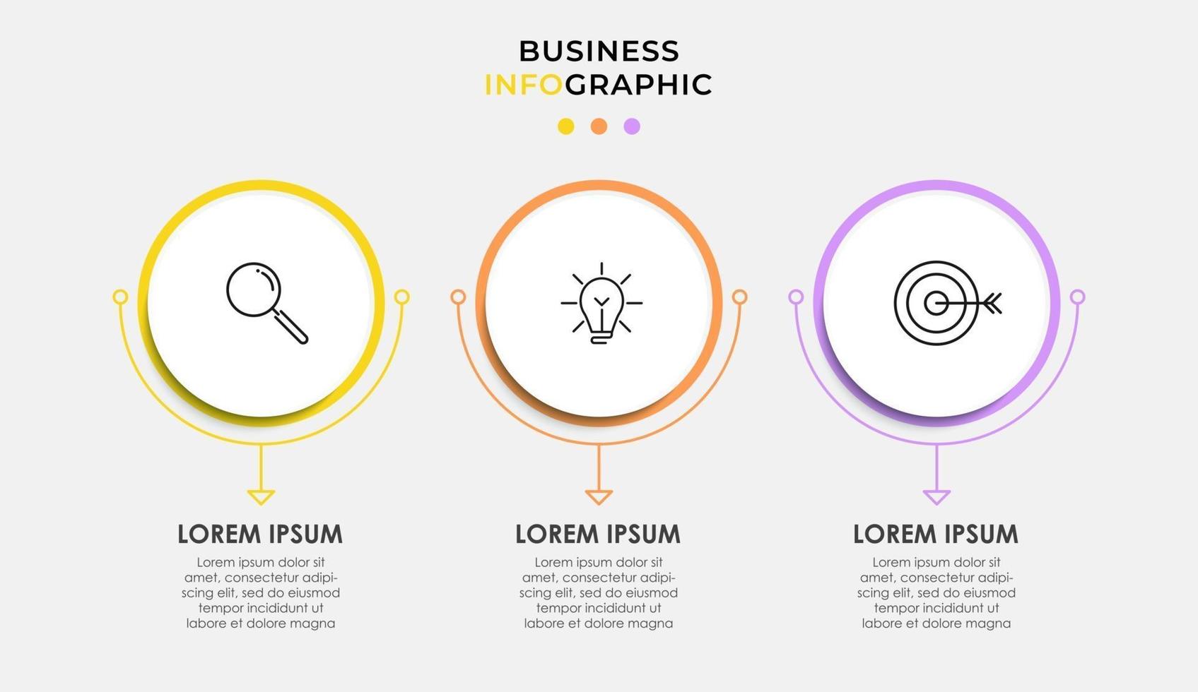 Infographic design business template with icons and 3 options or steps vector