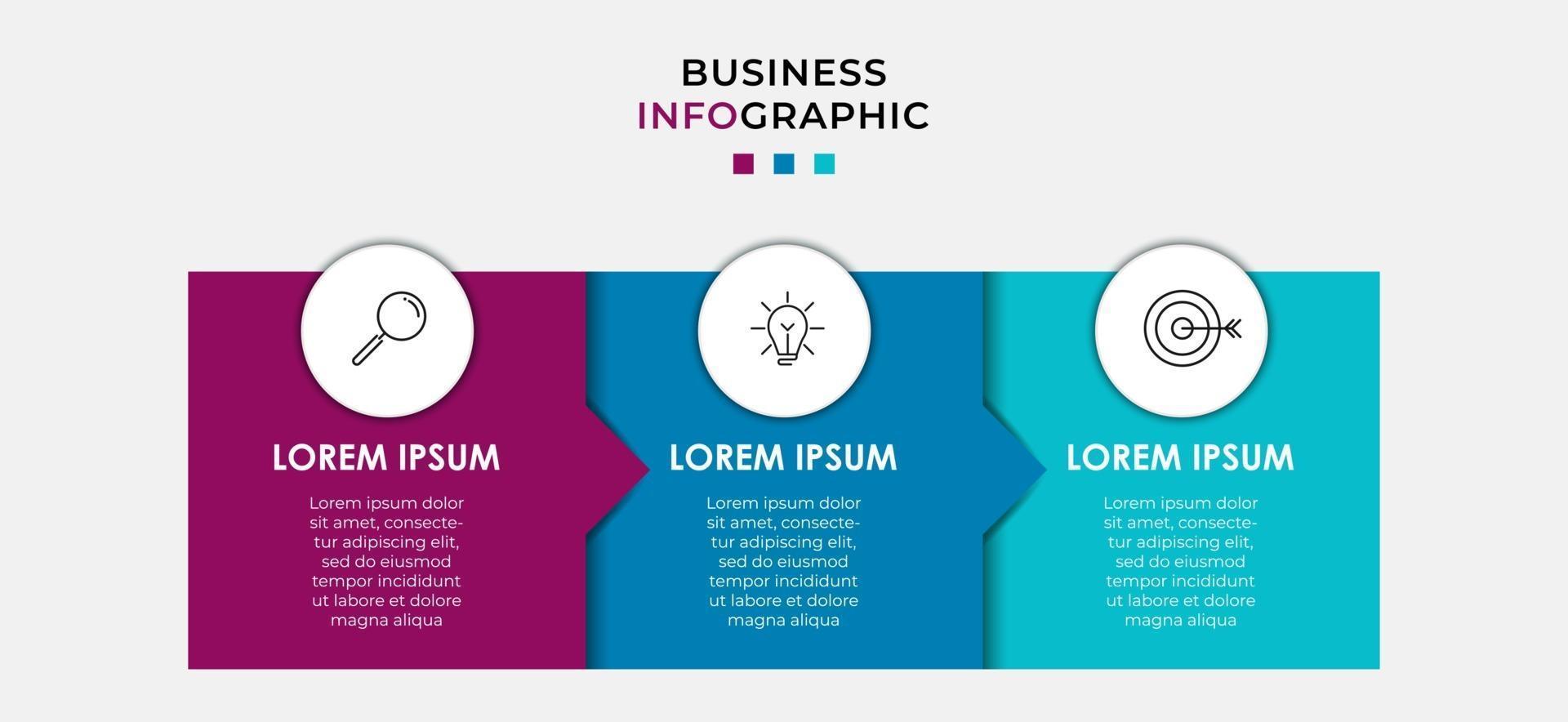 Infographic design business template with icons and 3 options or steps vector