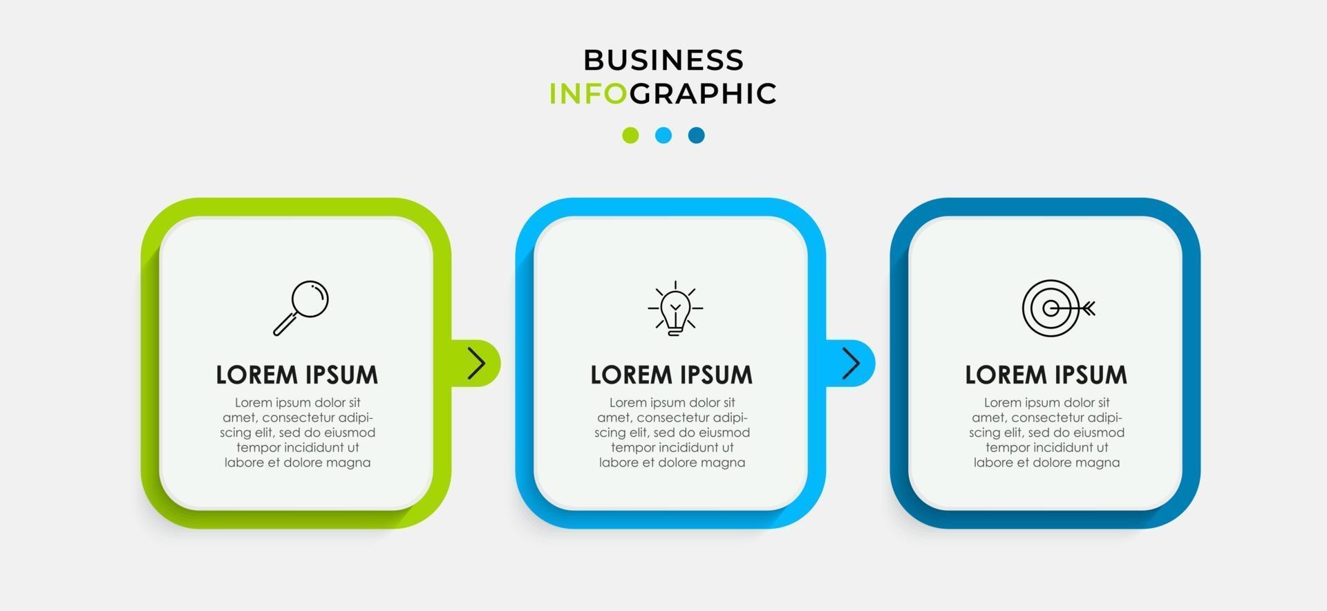 Infographic design business template with icons and 3 options or steps vector