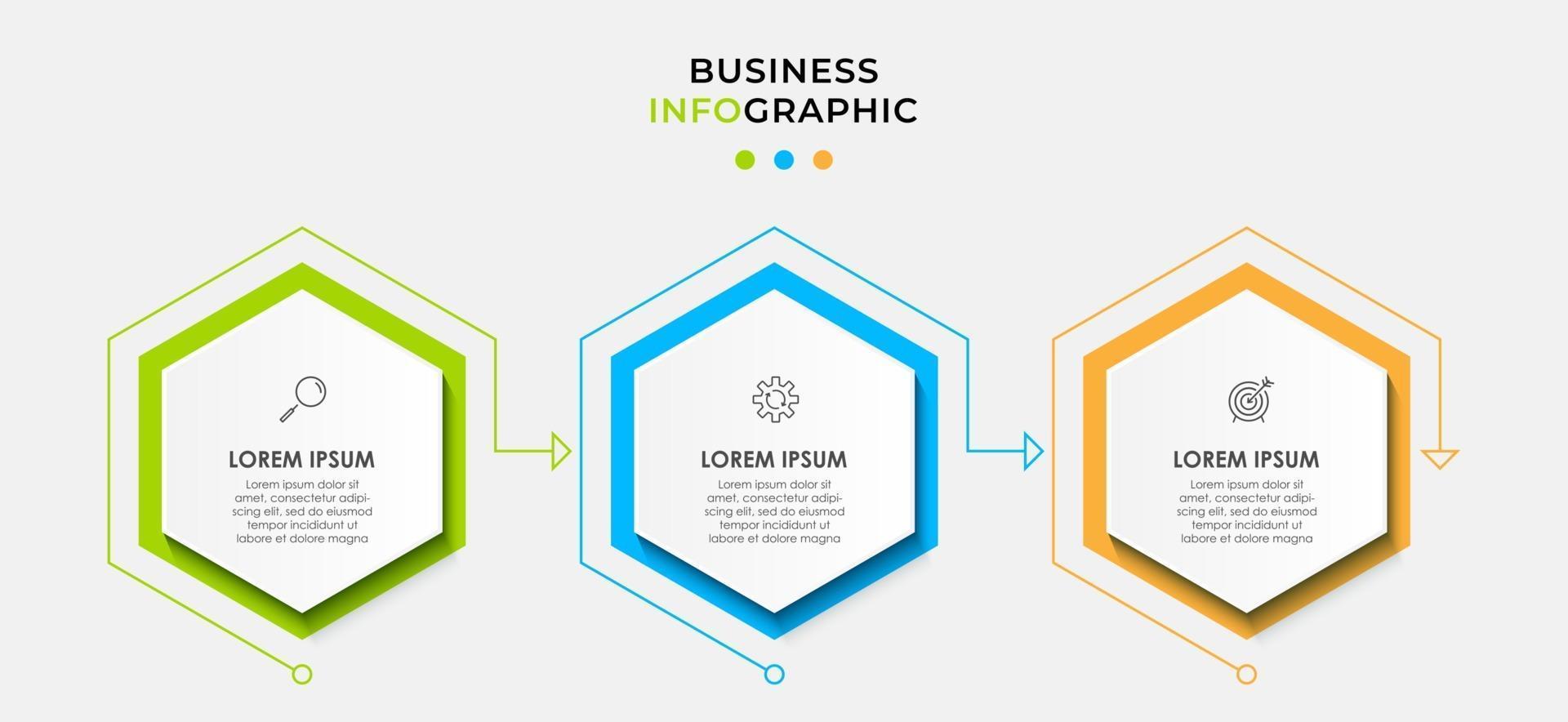 Infographic design business template with icons and 3 options or steps vector