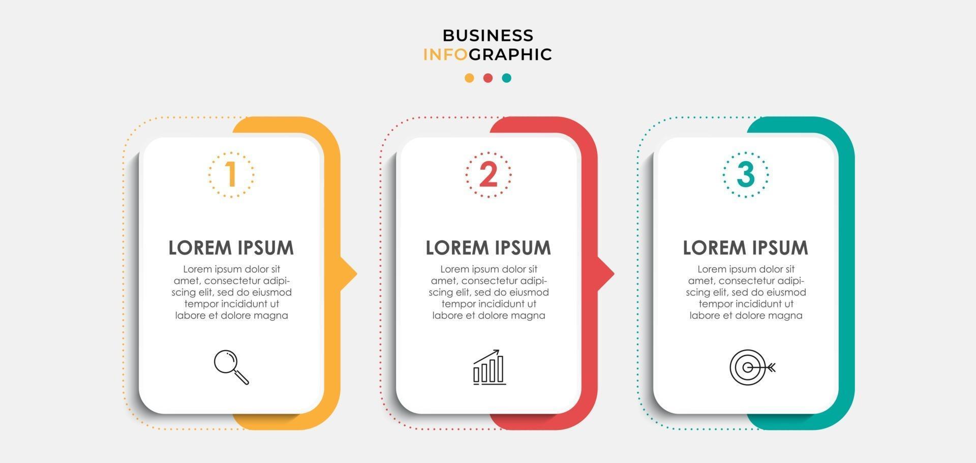Infographic design business template with icons and 3 options or steps vector