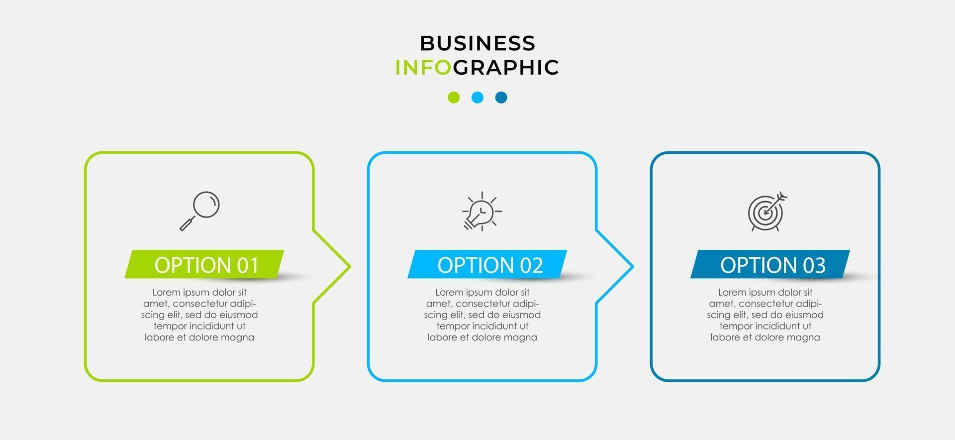 Infographic design business template with icons and 3 options or steps vector