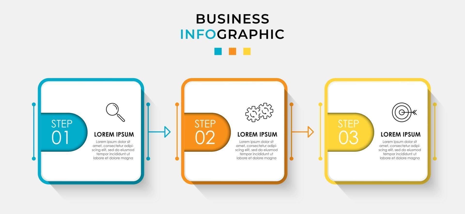 Infographic design business template with icons and 3 options or steps vector