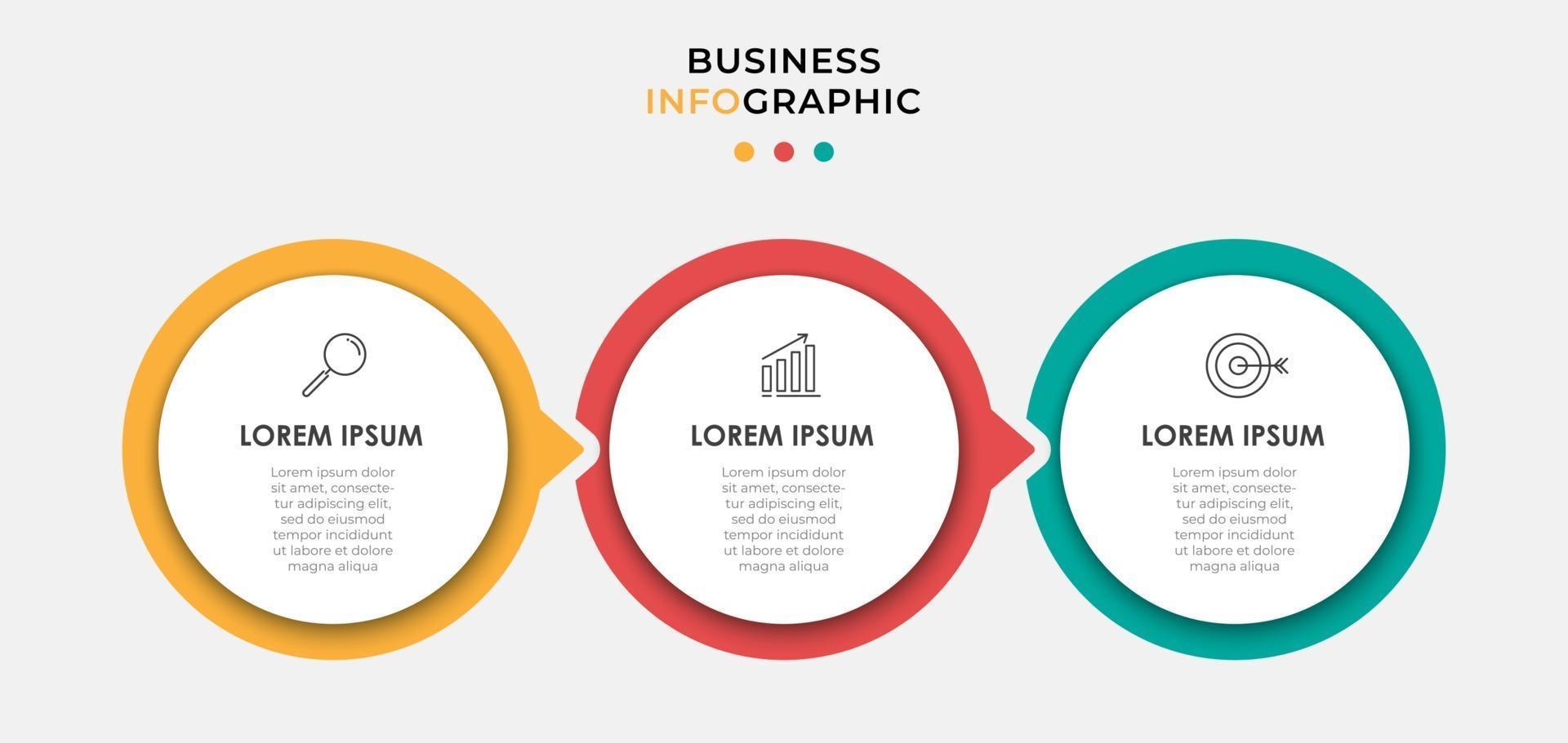 Infographic design business template with icons and 3 options or steps vector