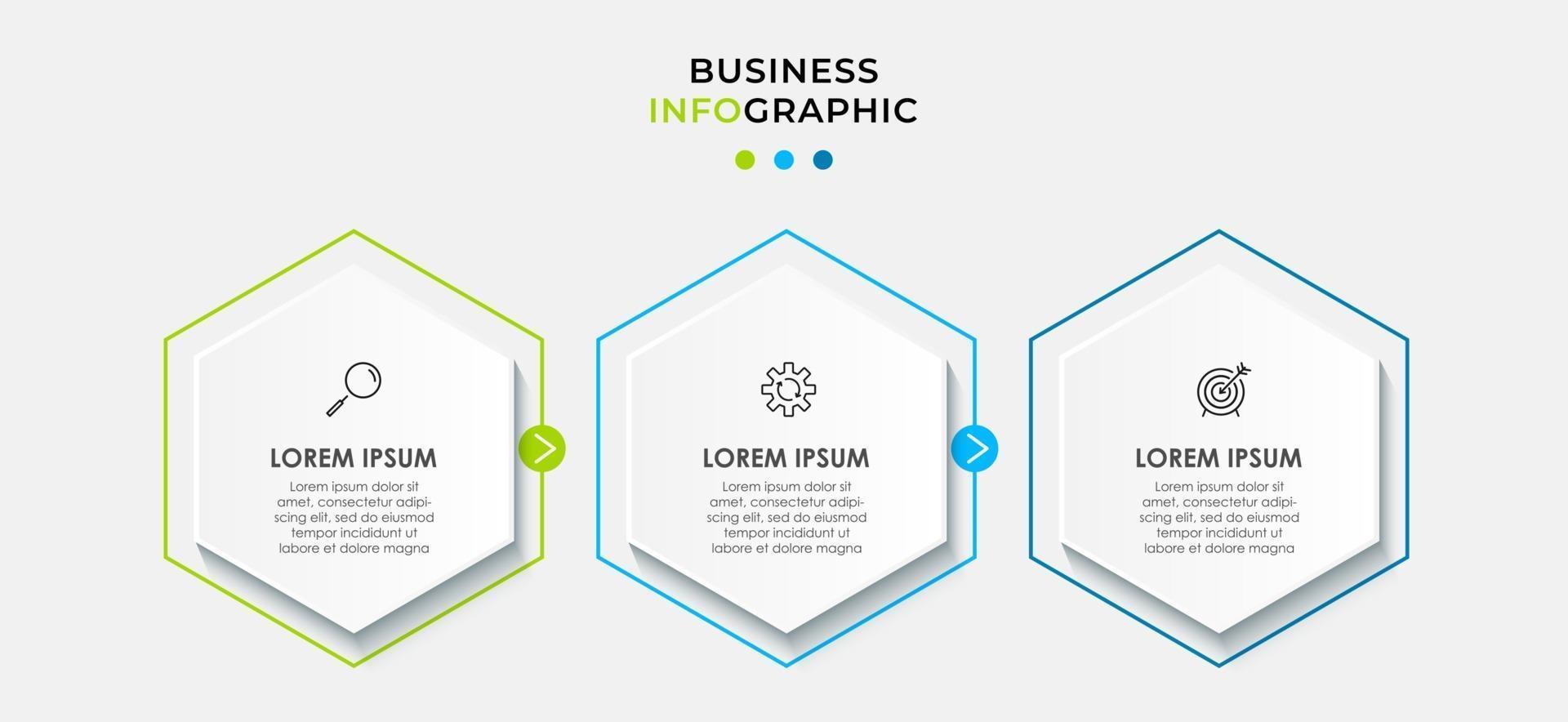 Infographic design business template with icons and 3 options or steps vector