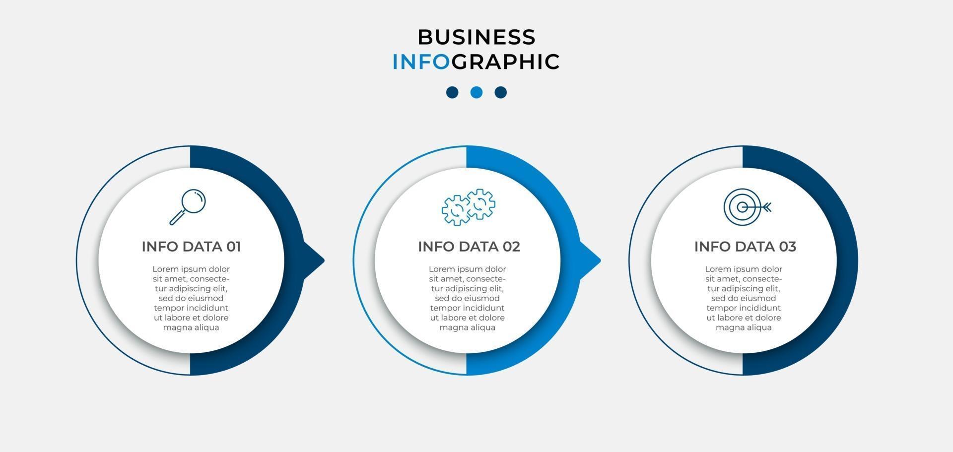 Infographic design business template with icons and 3 options or steps vector