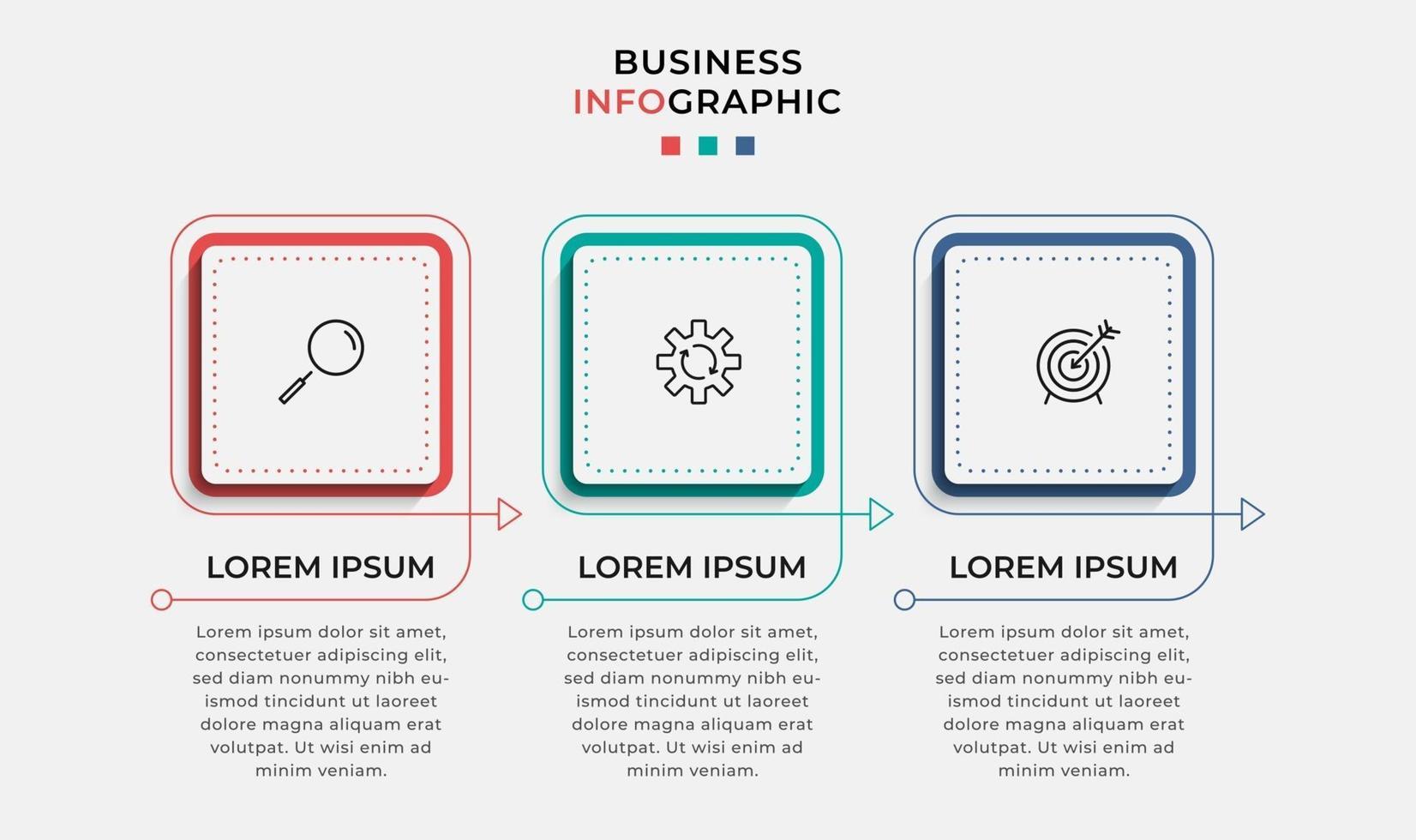 Infographic design business template with icons and 3 options or steps vector