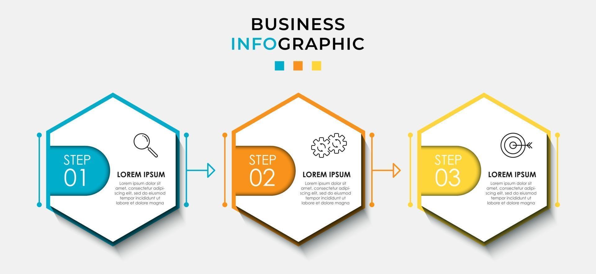 Infographic design business template with icons and 3 options or steps vector