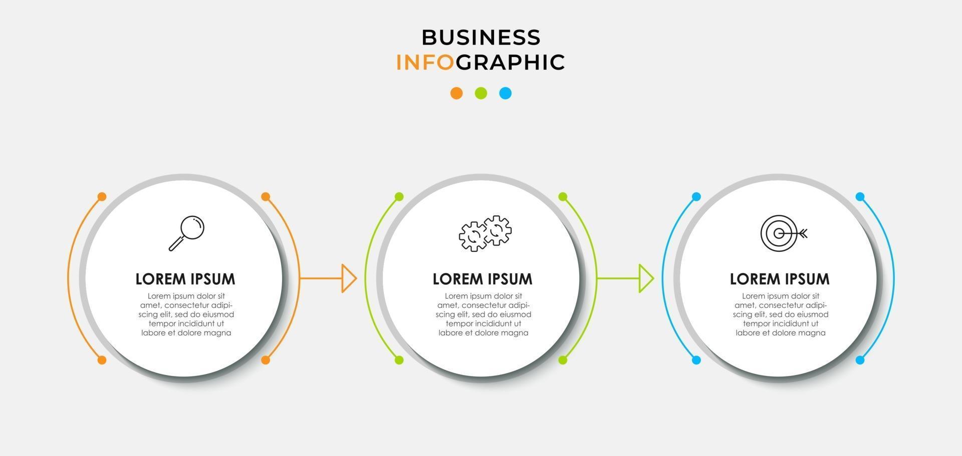 Infographic design business template with icons and 3 options or steps vector