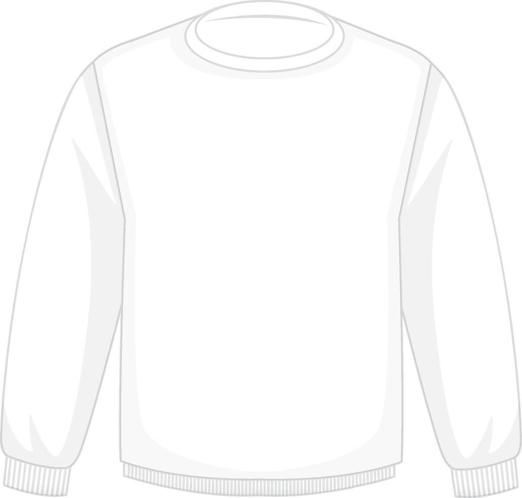 Front of basic white long sleeves isolated vector
