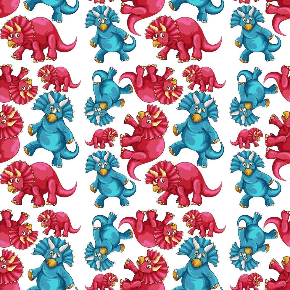 Seamless pattern with fantasy dinosaurs cartoon vector