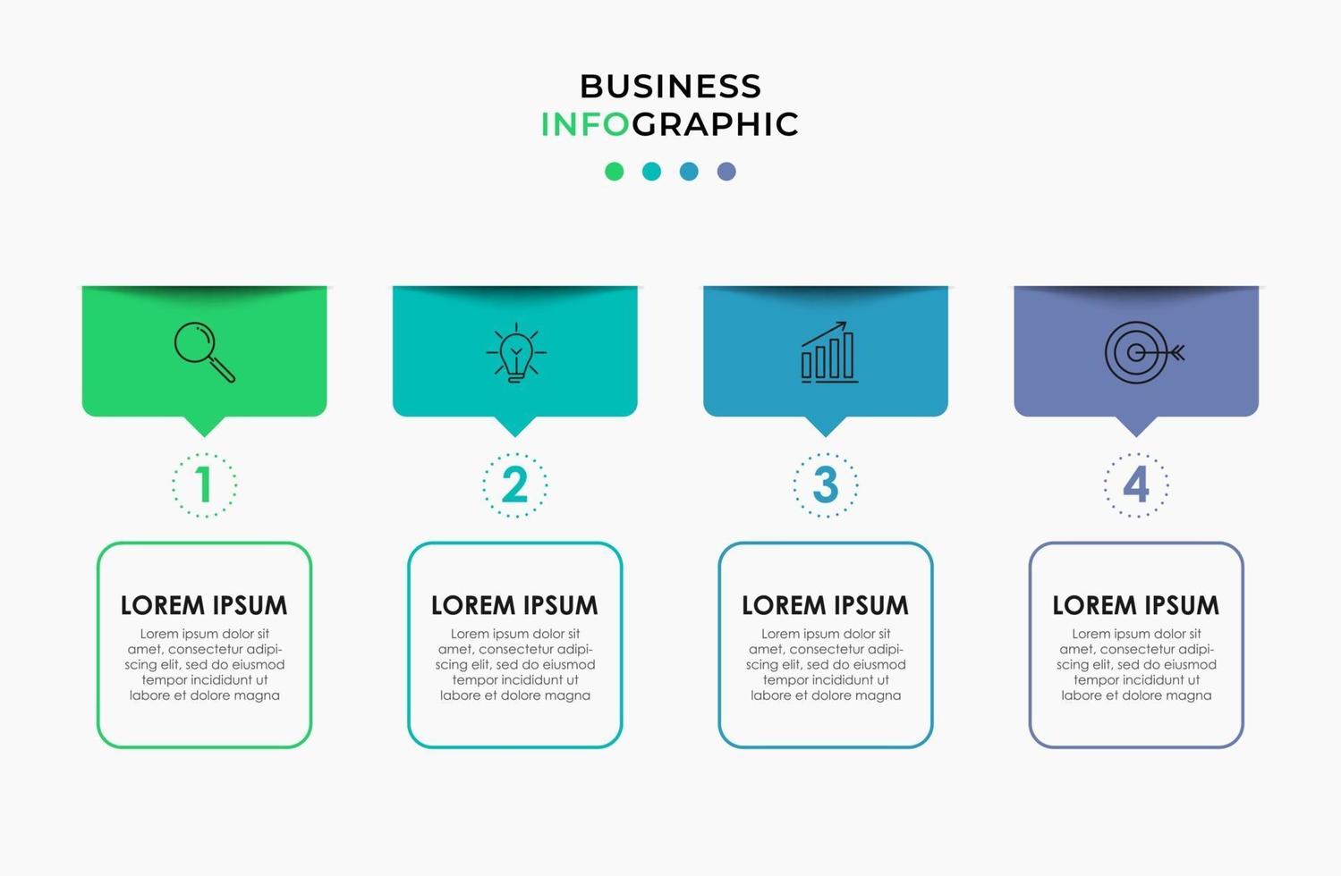 Infographic design template Vector with icons and 4 options or steps